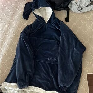 UNISEX Comfy USA Navy Blue Hooded Pullover